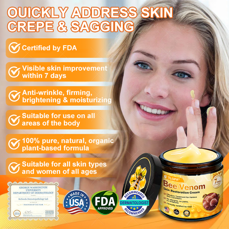 🔥 FLASH SALE! Extra 50% OFF 🔥 | Limited-Time Discount! TLOPA® Bee Venom Skin Restoration Cream🌞